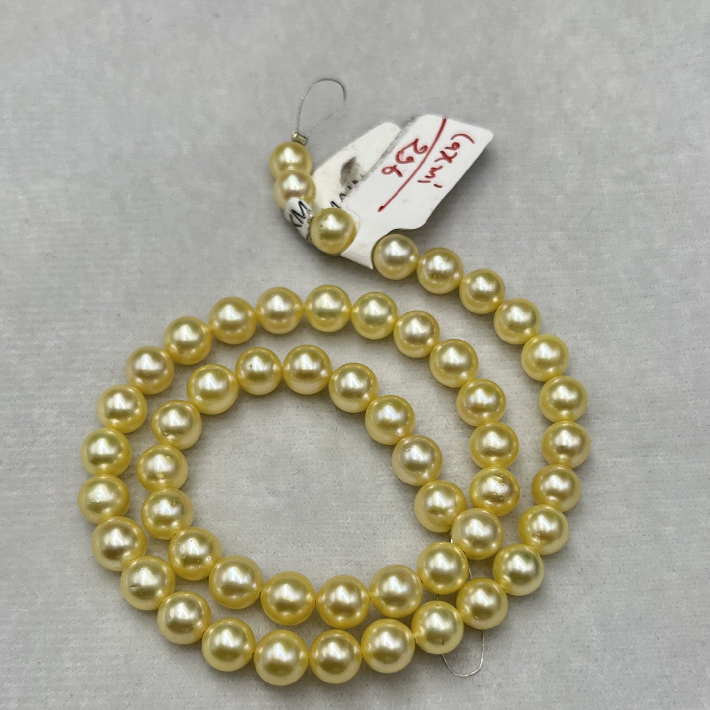 Akoya Pearl Light Golden Color, Round Shape, AAA Luster Pearl, 7-8 MM Size