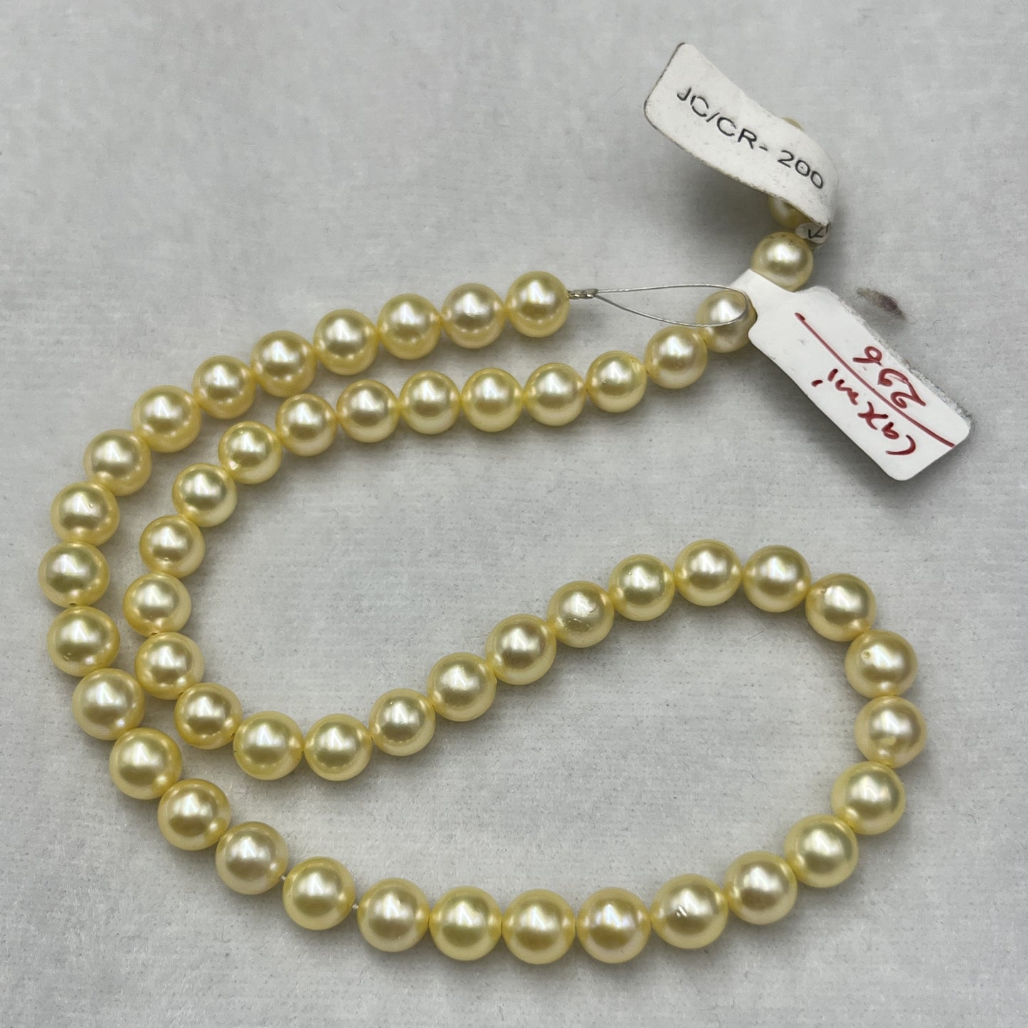 Akoya Pearl Light Golden Color, Round Shape, AAA Luster Pearl, 7-8 MM Size