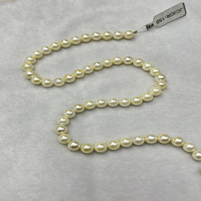 Akoya Pearl Cream Color, Round Shape, AAA Luster Pearl, 5-5.5 MM Size