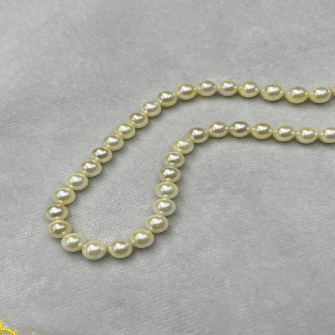 Akoya Pearl Cream Color, Round Shape, AAA Luster Pearl, 5-5.5 MM Size