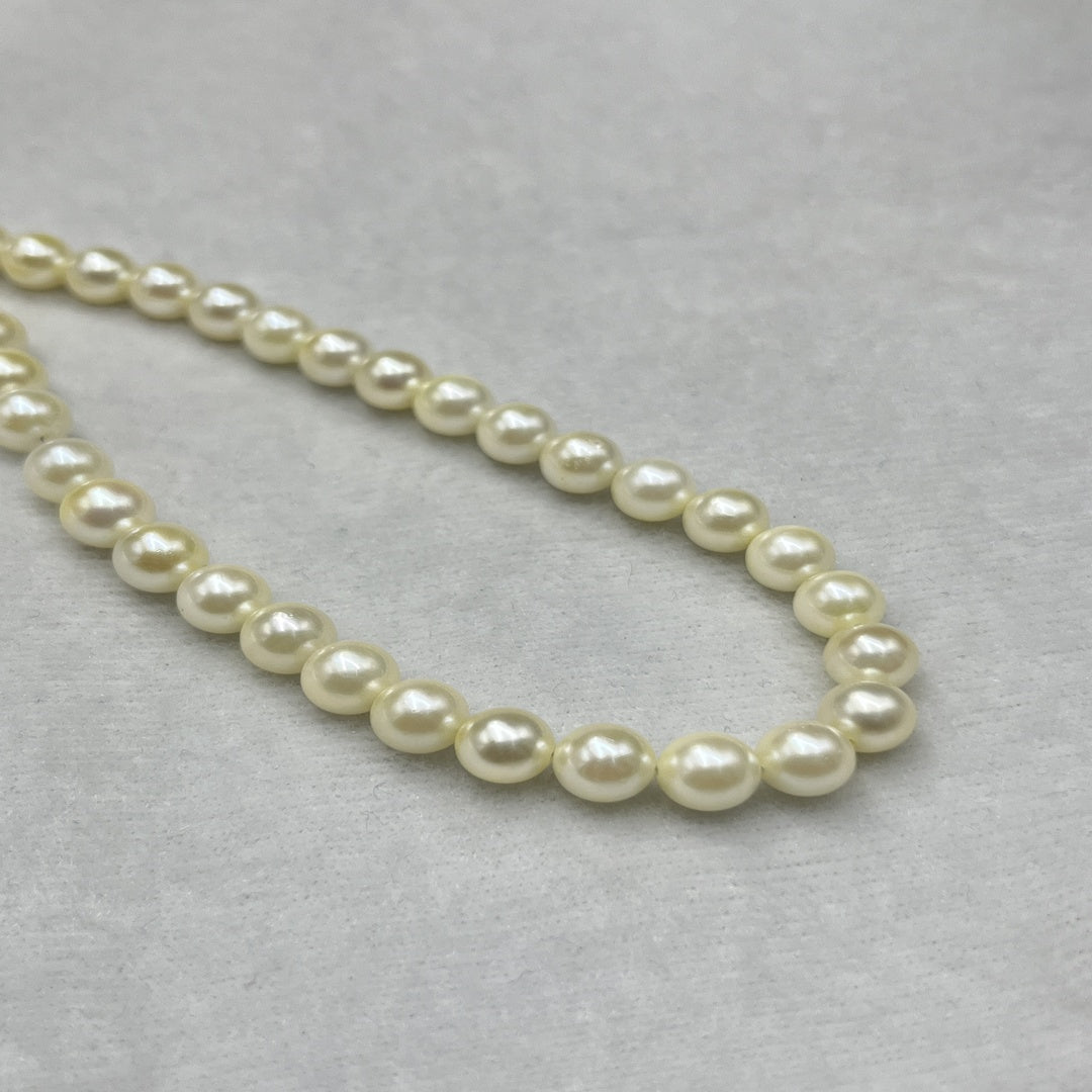 Akoya Pearl Cream Color, Round Shape, AAA Luster Pearl, 5-5.5 MM Size