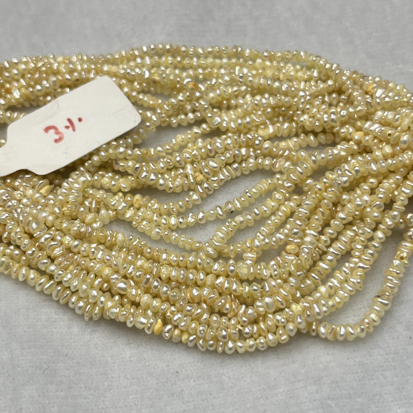 Japan Keshi Pearl Light Golden Color, Uneven Shape, AA Luster Pearl, 2-2.5 MM Size