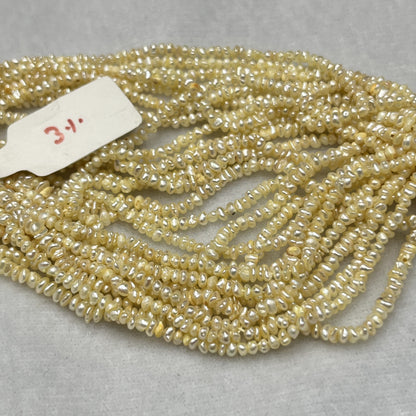 Japan Keshi Pearl Light Golden Color, Uneven Shape, AA Luster Pearl, 2-2.5 MM Size