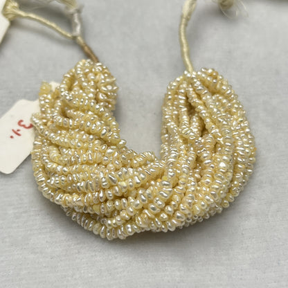 Japan Keshi Pearl Light Golden Color, Uneven Shape, AA Luster Pearl, 2-2.5 MM Size