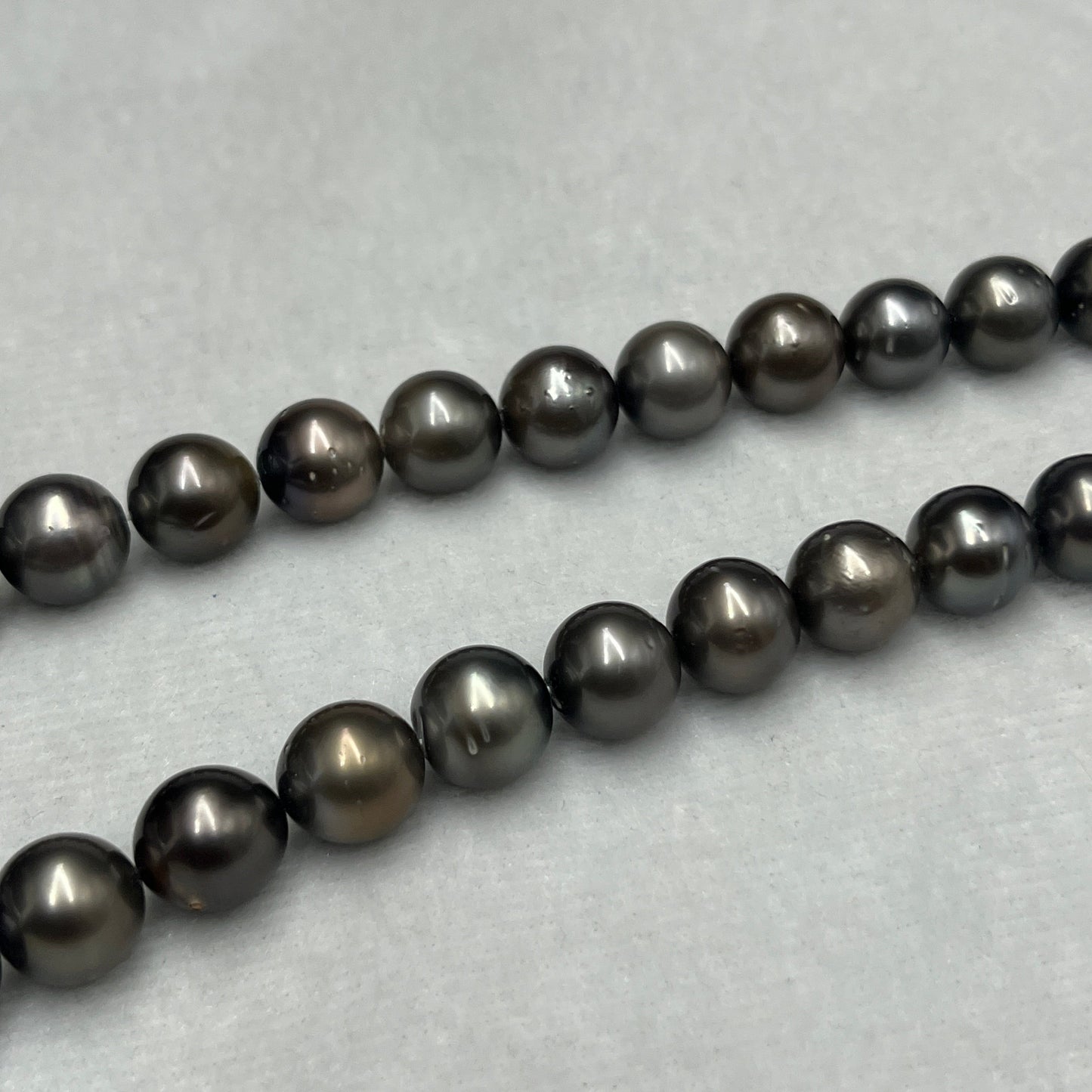 11-12.5 MM Size | Dark Gray Color |  Round Shape | Natural Real Tahitian Pearl Necklace | Good Luster | Saltwater Pearl