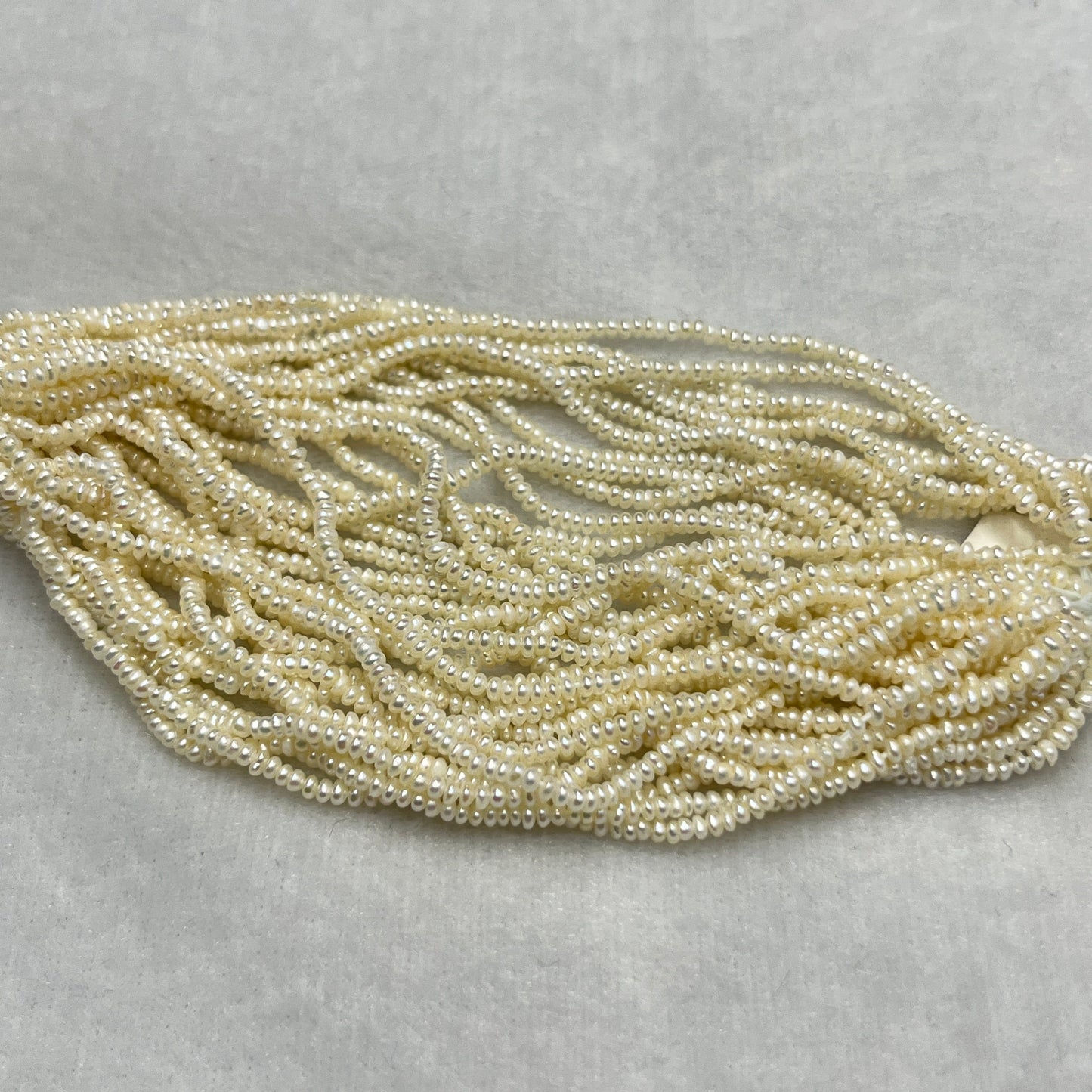 Fresh Water Pearl, Cream Color, Flat Shape, 2.4 MM Size