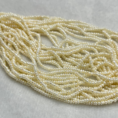 Fresh Water Pearl, Cream Color, Flat Shape, 2.4 MM Size