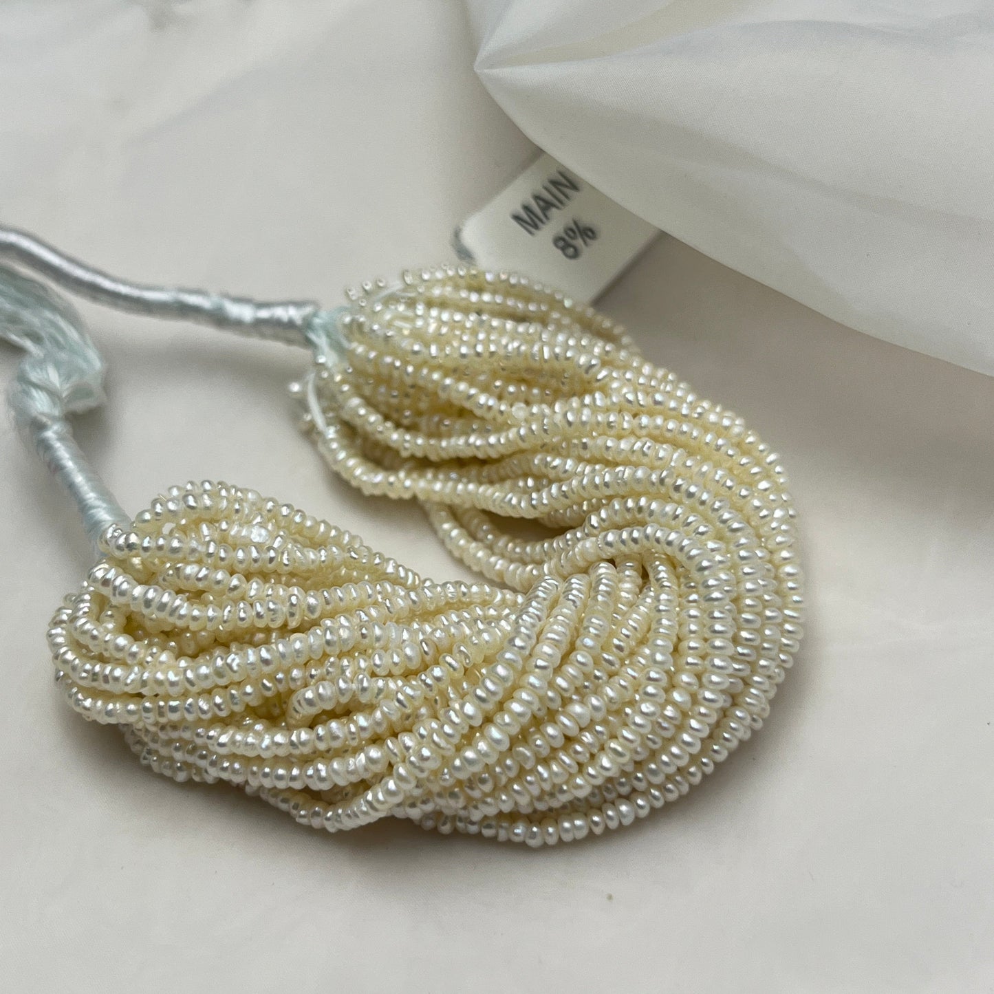 Fresh Water Pearl, Cream Color, Flat Shape, 2.4 MM Size