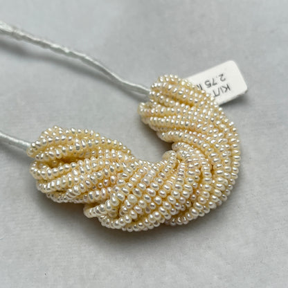 Fresh Water Pearl, Cream Color, Flat Shape, 2.75 MM Size