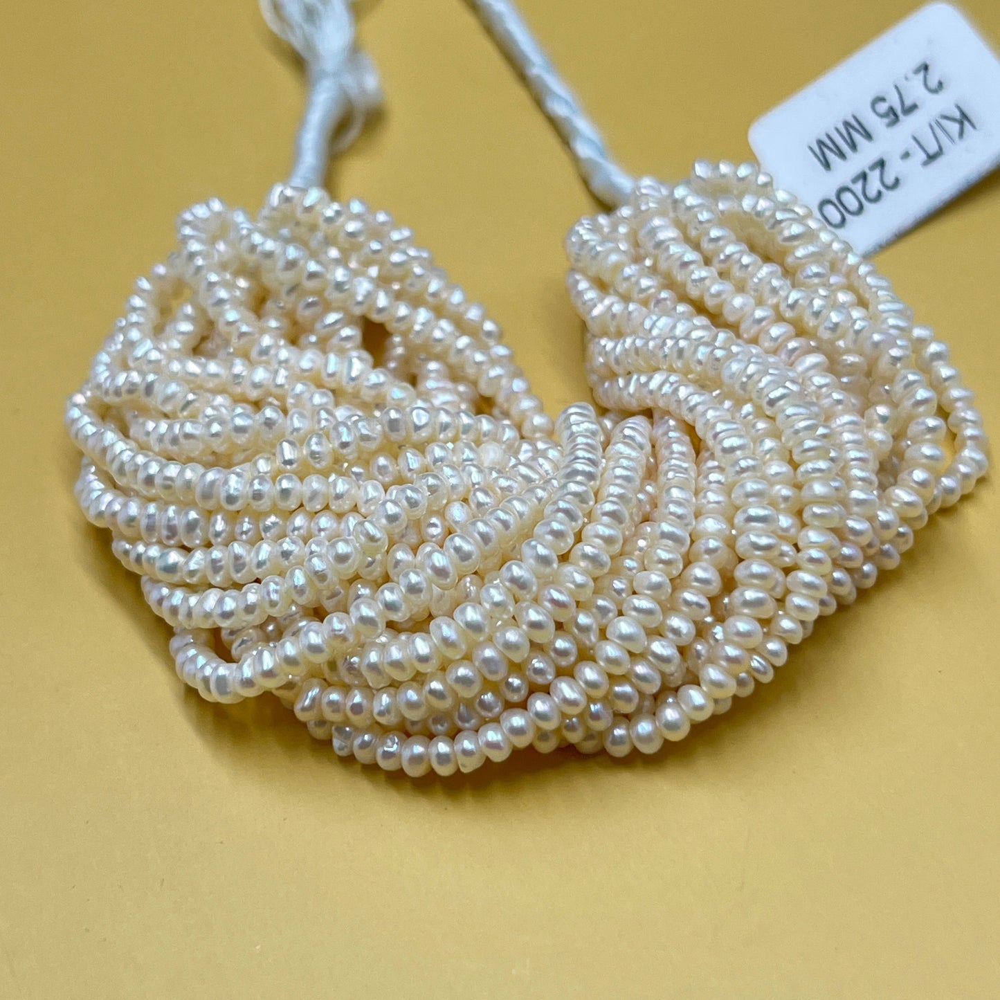 Fresh Water Pearl, Cream Color, Flat Shape, 2.75 MM Size