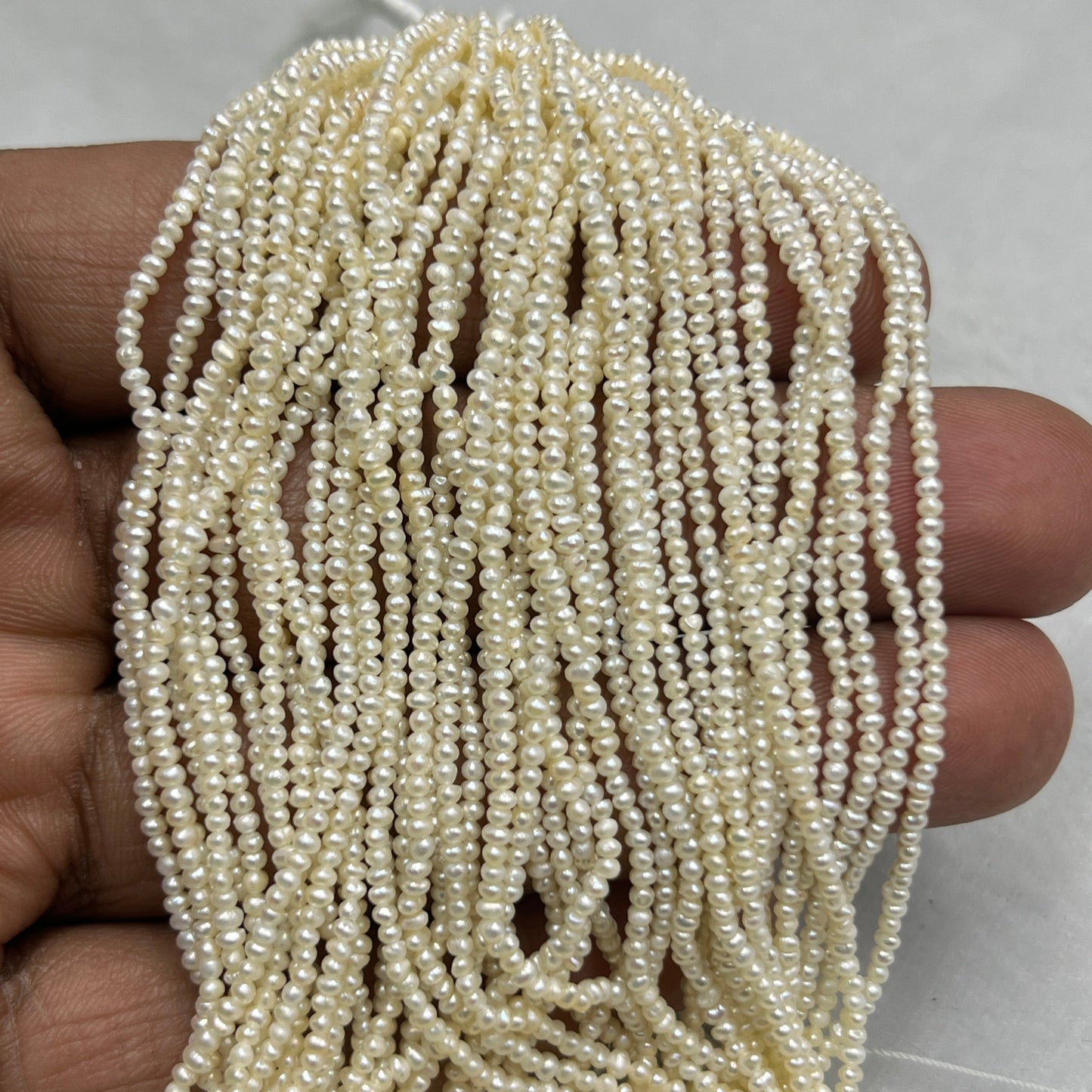 Fresh Water Pearl, Cream Color, Near Round Shape, 1.9 MM Size