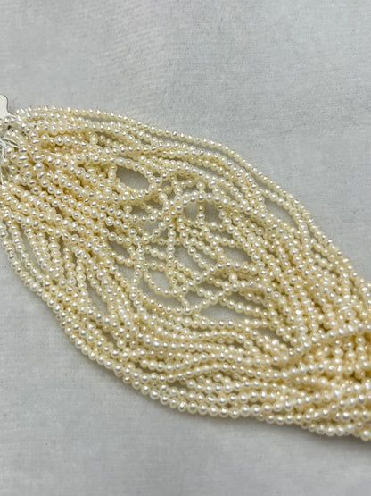 Fresh Water Pearl, Cream Color, Near Round Shape, 2.25 MM Size