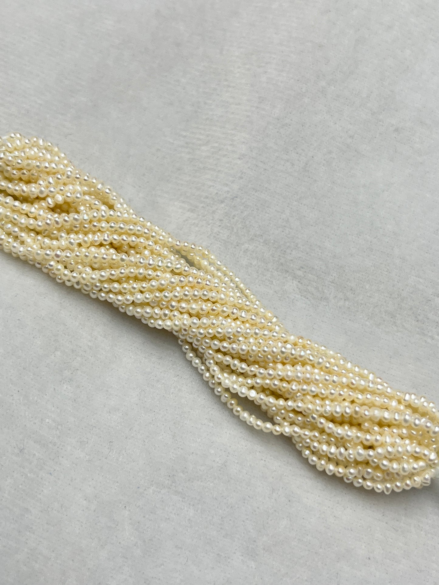 Fresh Water Pearl, Cream Color, Near Round Shape, 2.25 MM Size