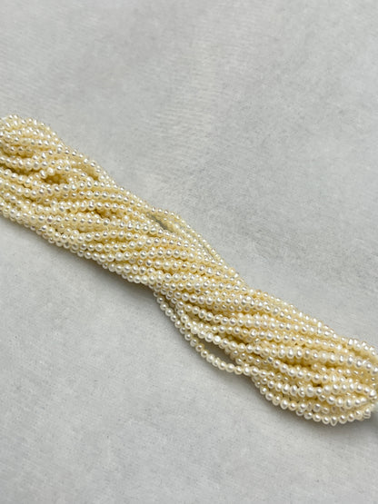 Fresh Water Pearl, Cream Color, Near Round Shape, 2.25 MM Size