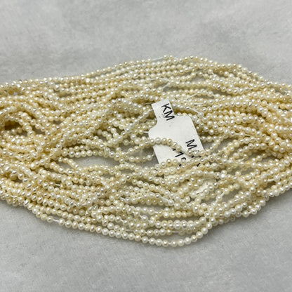 Fresh Water Pearl, Cream Color, Oval Shape, 2 MM