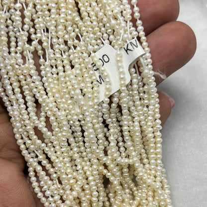 Fresh Water Pearl, Cream Color, Oval Shape, 2 MM