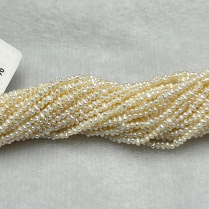 Fresh Water Pearl, Cream Color, Uneven Shape, 2.25 MM Size
