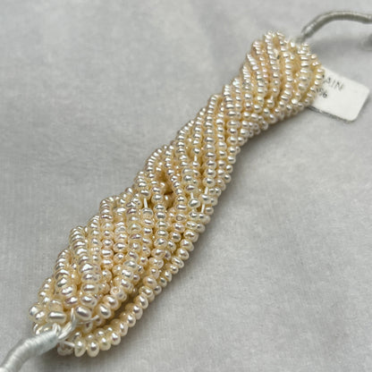 Fresh Water Pearl, Cream Color, Flat Shape 3 MM Size