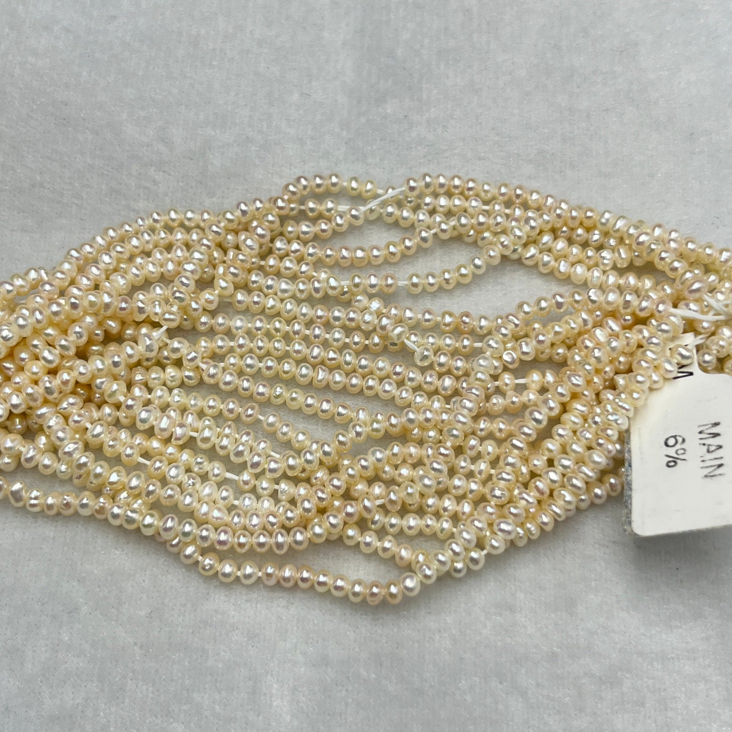 Fresh Water Pearl, Cream Color, Flat Shape 3 MM Size