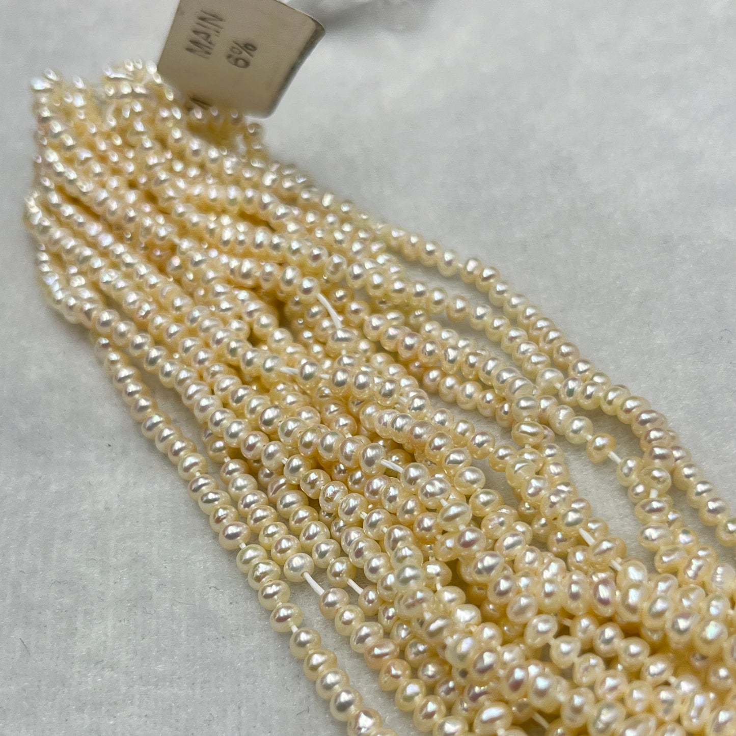 Fresh Water Pearl, Cream Color, Flat Shape 3 MM Size