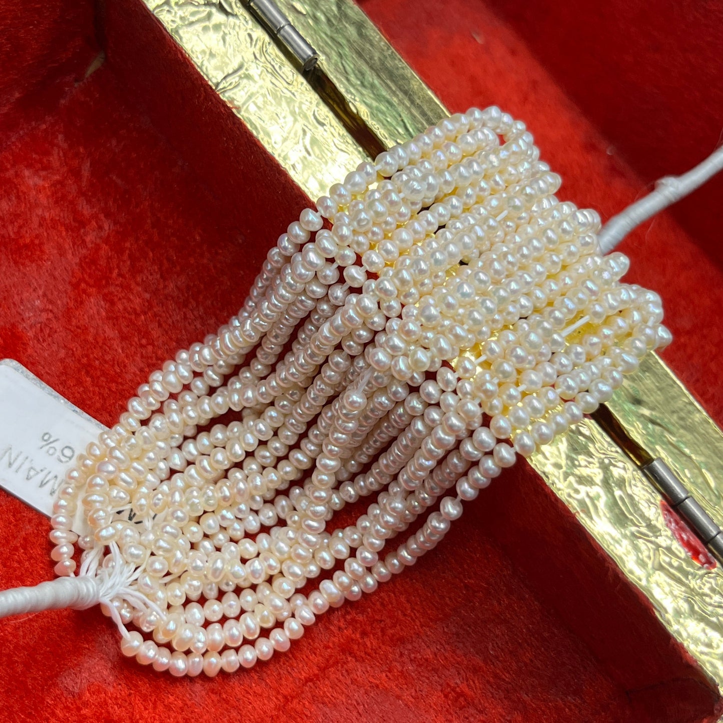 Fresh Water Pearl, Cream Color, Flat Shape 3 MM Size