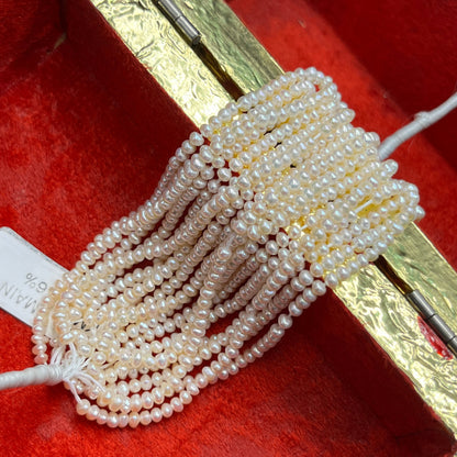 Fresh Water Pearl, Cream Color, Flat Shape 3 MM Size