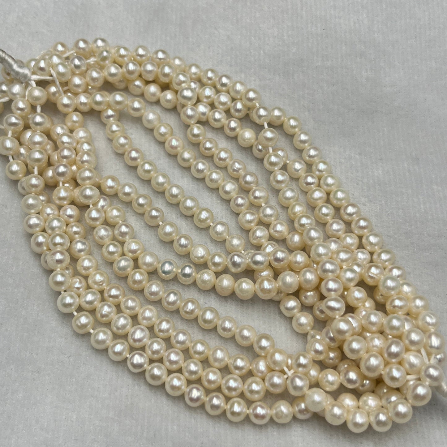 Fresh Water Pearl, Cream Color, Round Shape, 5.5 MM Size