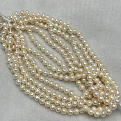 Fresh Water Pearl, Cream Color, Round Shape, 5.5 MM Size