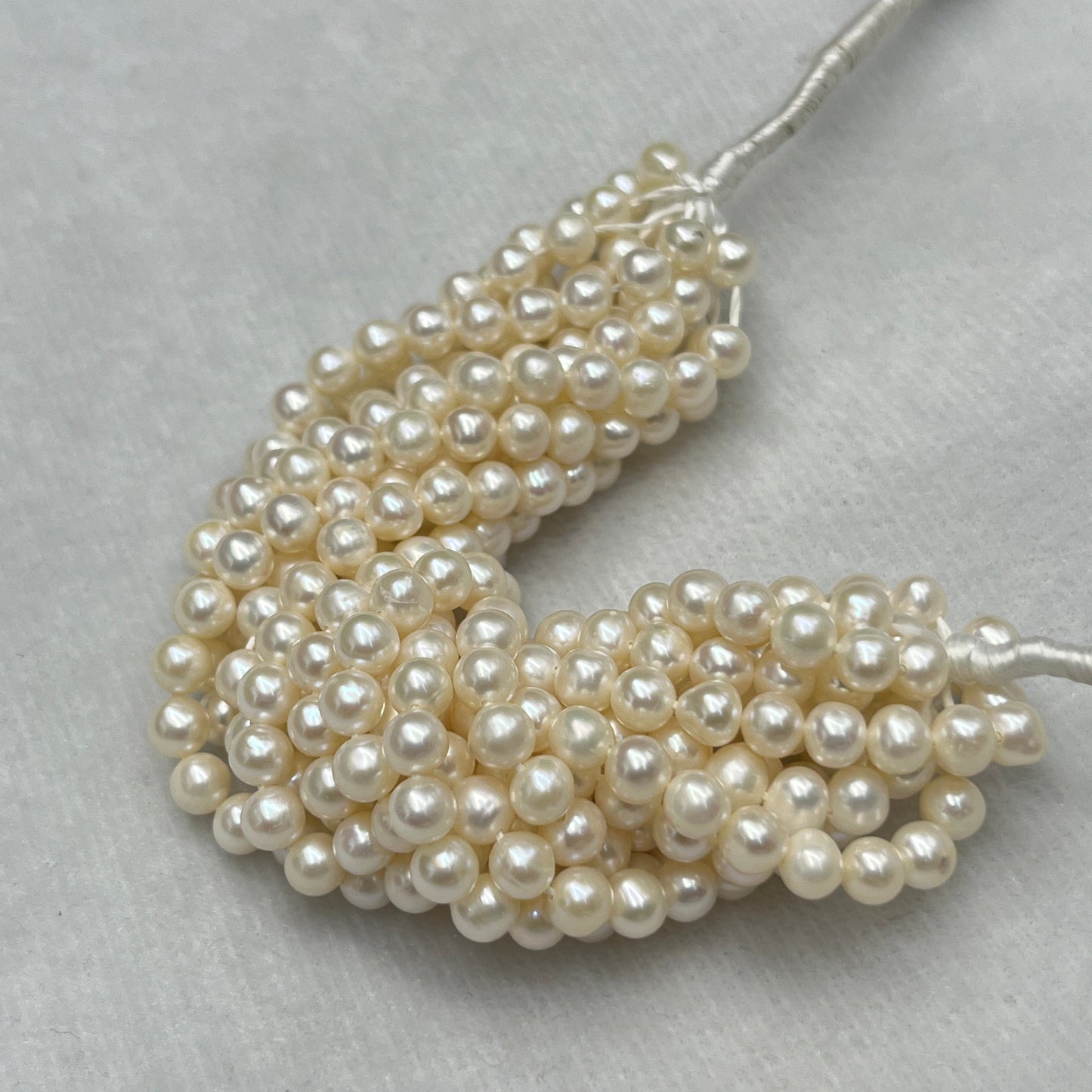 Fresh Water Pearl, Cream Color, Round Shape, 5.5 MM Size