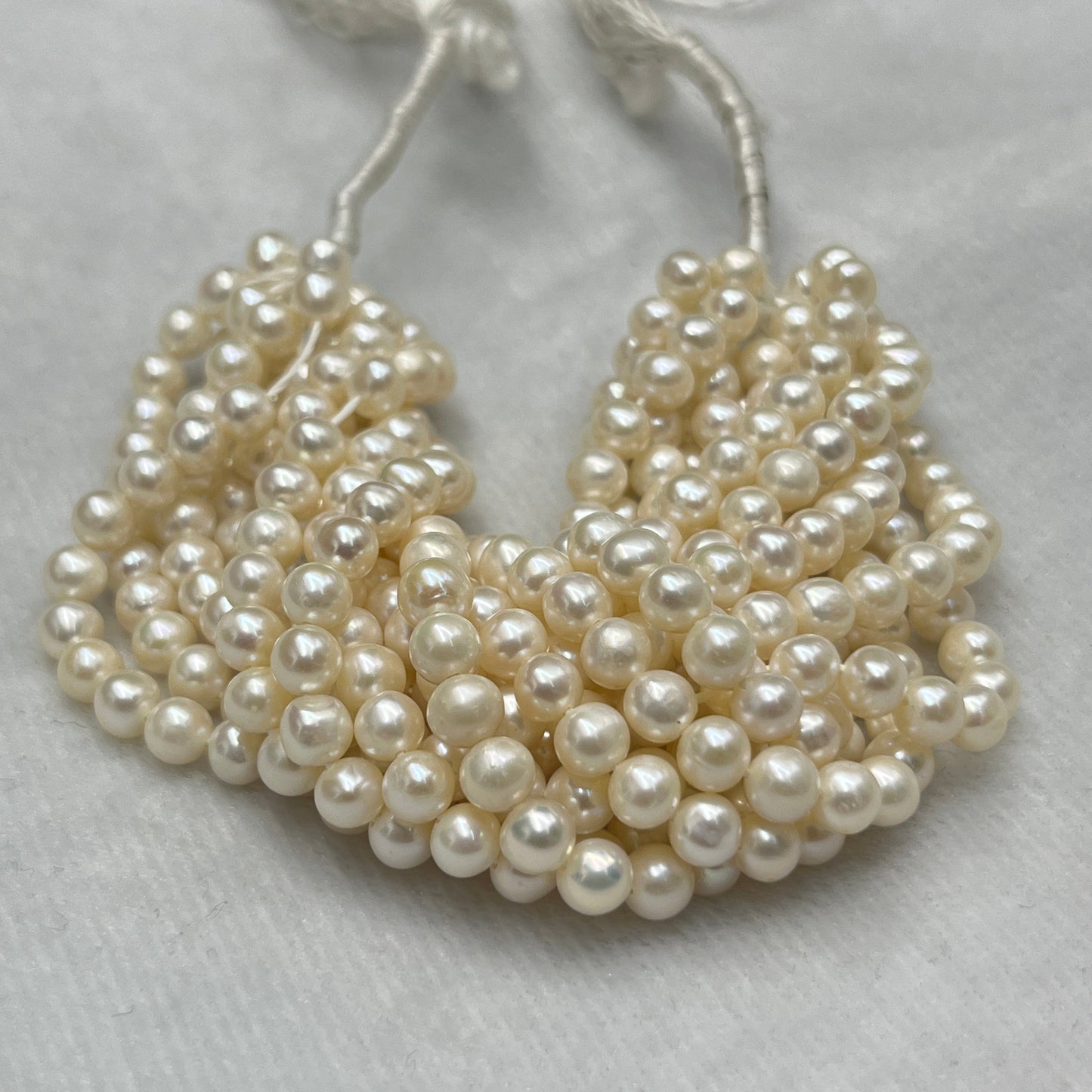 Fresh Water Pearl, Cream Color, Round Shape, 5.5 MM Size