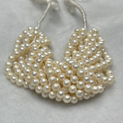 Fresh Water Pearl, Cream Color, Round Shape, 5.5 MM Size