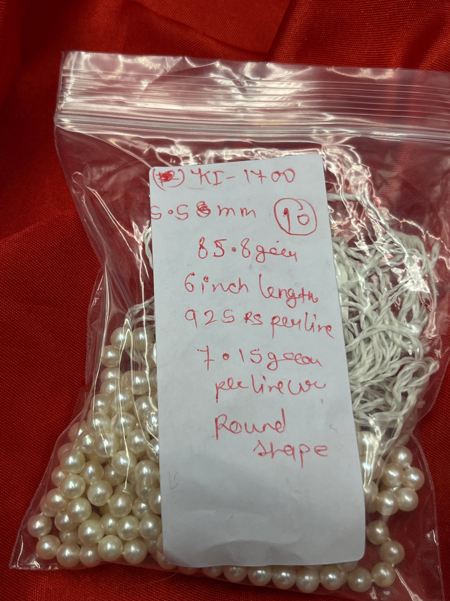 Fresh Water Pearl, Cream Color, Round Shape, 5.5 MM Size