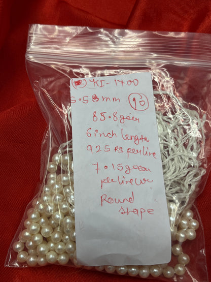 Fresh Water Pearl, Cream Color, Round Shape, 5.5 MM Size