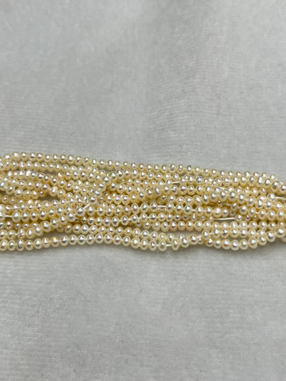 Fresh Water Pearl, White Color, Near Round Shape, 3.25 MM Size