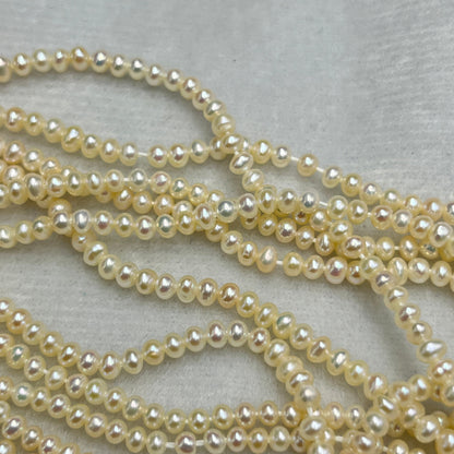 Fresh Water Pearl, White Color, Near Round Shape, 3.25 MM Size