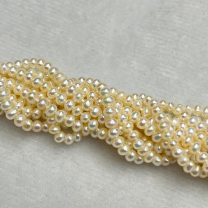 Fresh Water Pearl, White Color, Near Round Shape, 3.25 MM Size