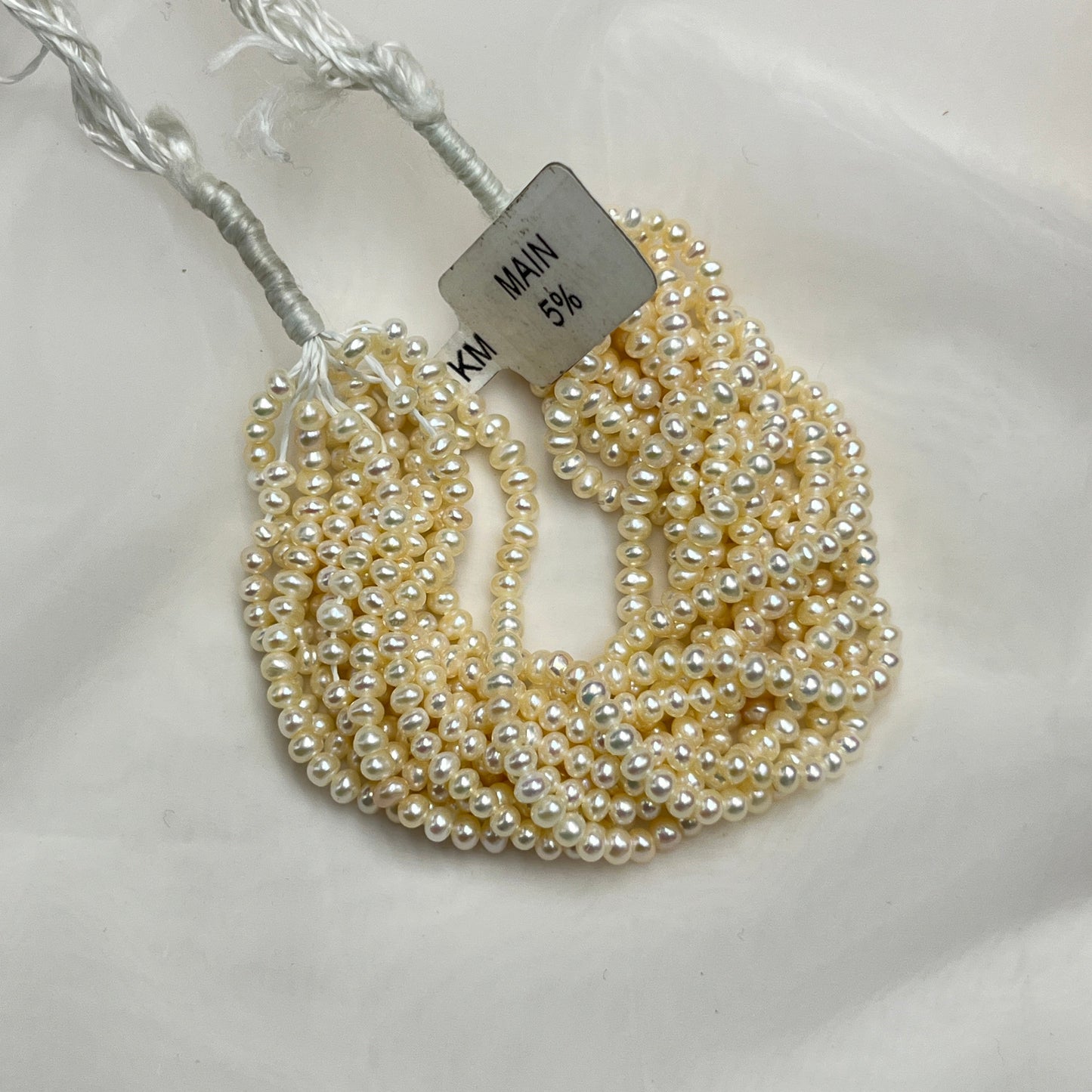 Fresh Water Pearl, White Color, Near Round Shape, 3.25 MM Size