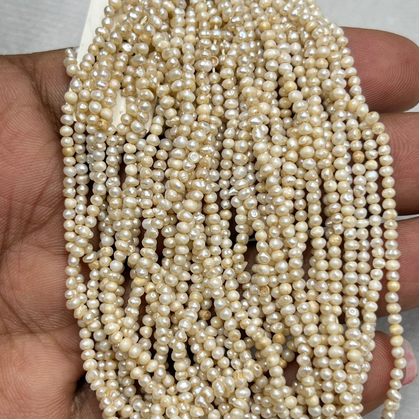 Fresh Water Pearl, Basra Color, Near Round Shape, 2.25 MM Size