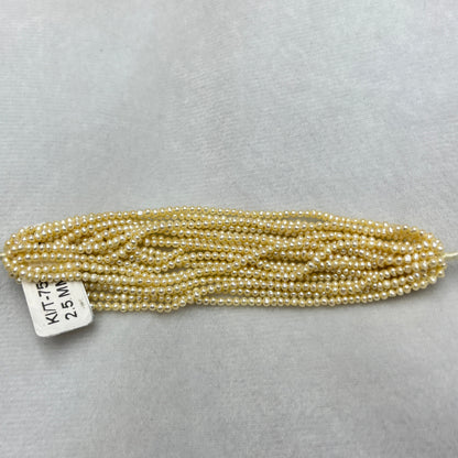 Fresh Water Pearl, Light Golden Color, Flat Shape, 2.5 MM Size