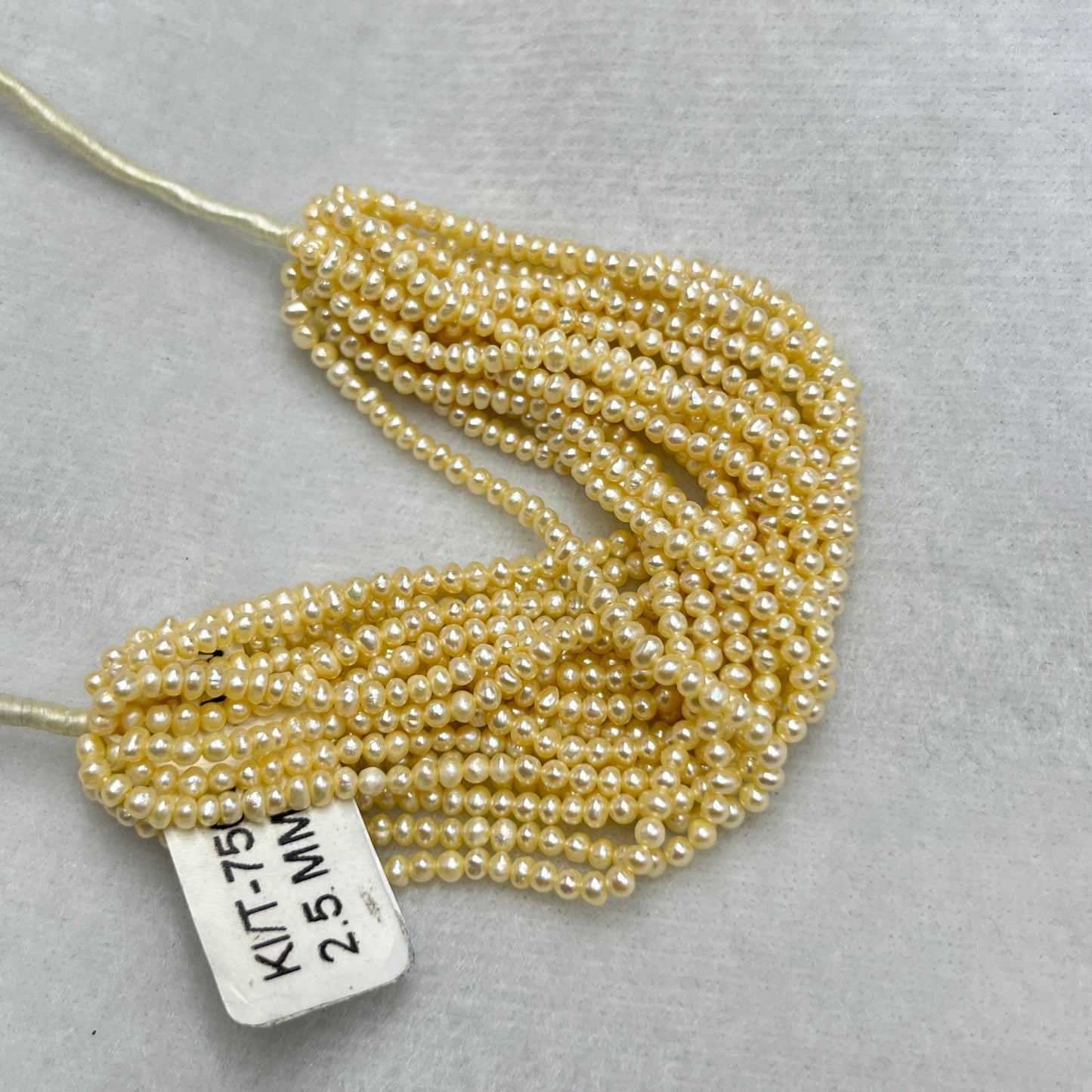 Fresh Water Pearl, Light Golden Color, Flat Shape, 2.5 MM Size