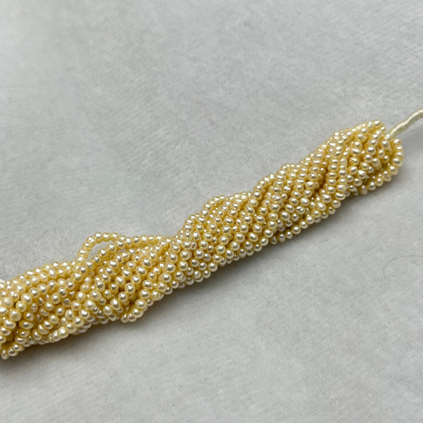 Fresh Water Pearl, Light Golden Color, Flat Shape, 2.5 MM Size