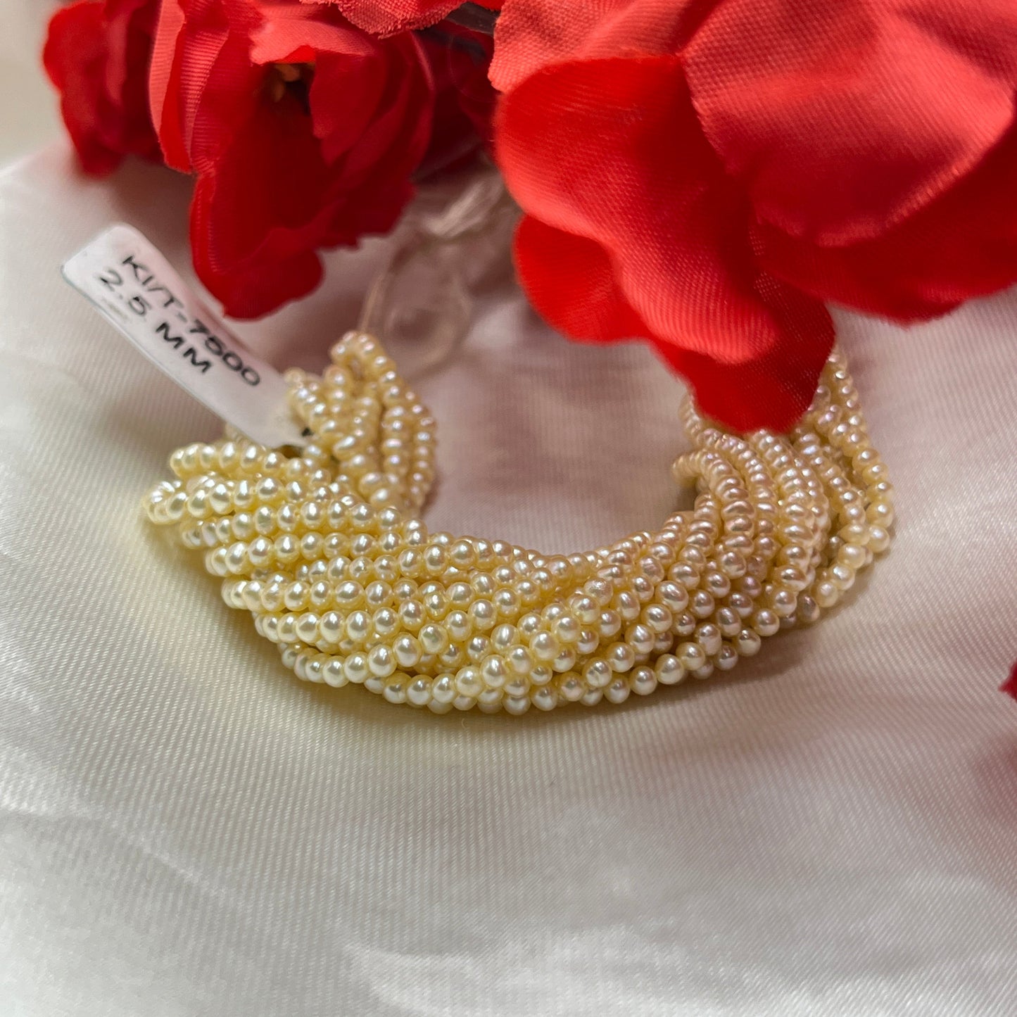 Fresh Water Pearl, Light Golden Color, Flat Shape, 2.5 MM Size