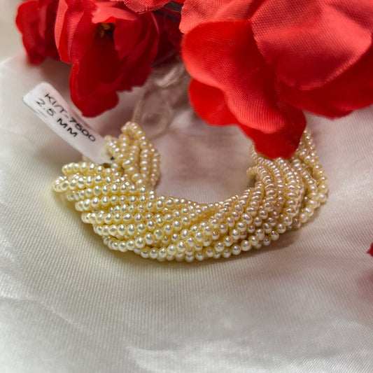 Fresh Water Pearl, Light Golden Color, Flat Shape, 2.5 MM Size