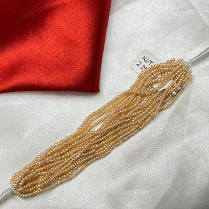 Fresh Water Pearl, Dark Peach Color, Flat Shape, 2.25 MM Size