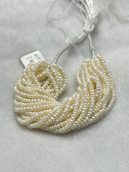 Fresh Water Pearl, White Color, Uneven Shape, 2 MM Size