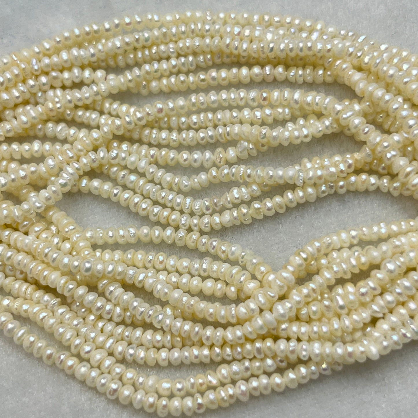 Fresh Water Pearl, White Color, Uneven Shape, 2 MM Size