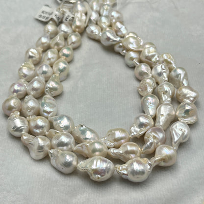 Fresh Water Pearl, Cream, Baroque Shape, 12-15MM Size