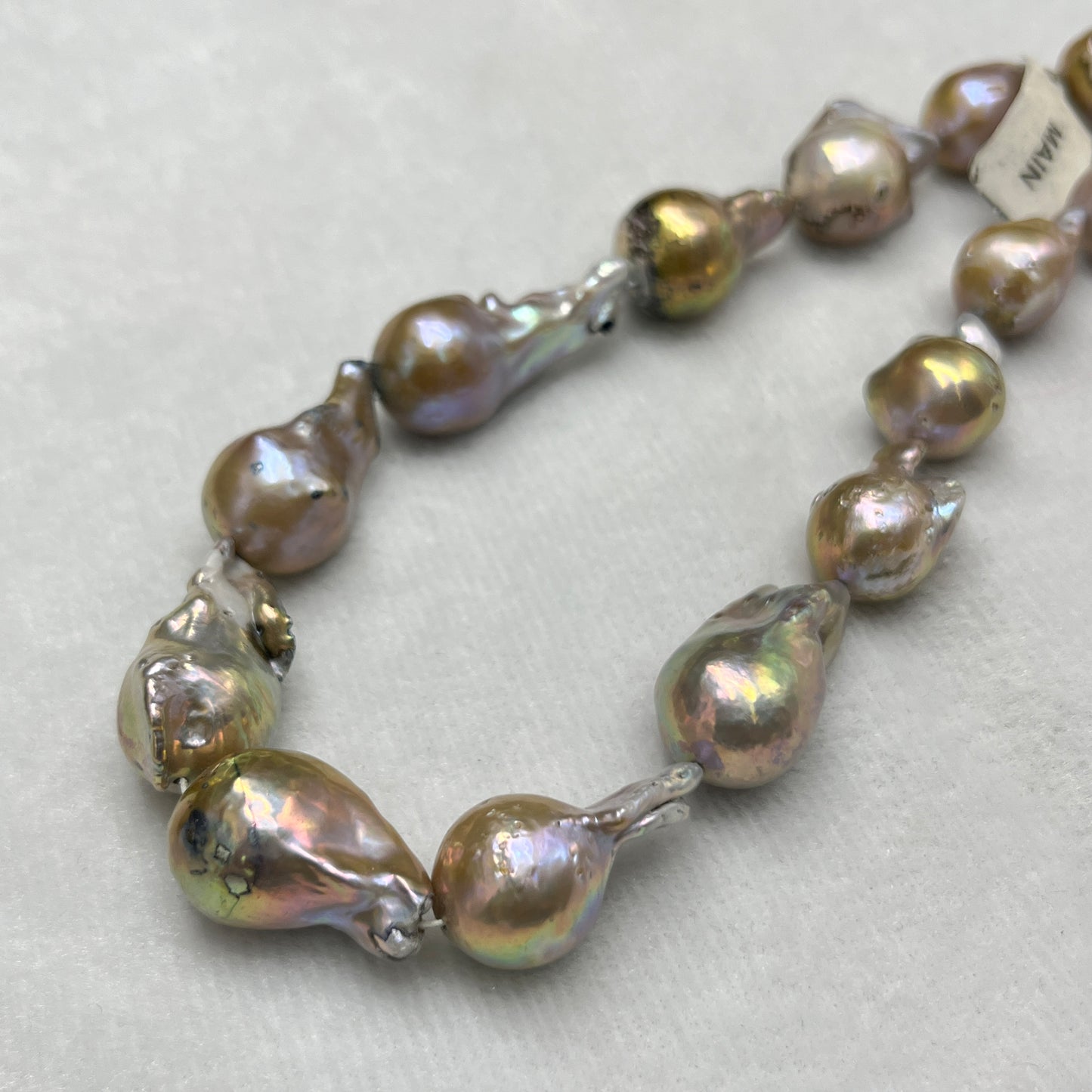 Fresh Water Pearl, Pink/Golden, Baroque Shape, 14-16 MM Size