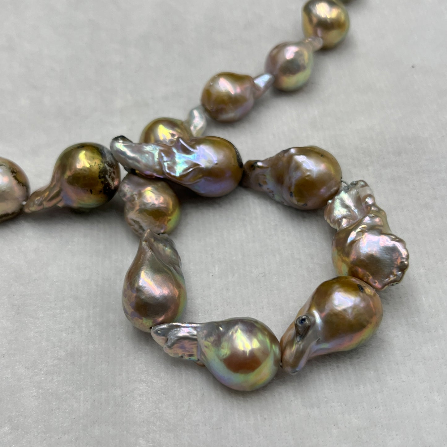 Fresh Water Pearl, Pink/Golden, Baroque Shape, 14-16 MM Size