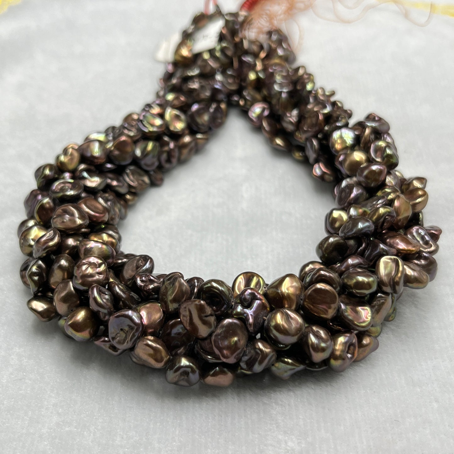 Fresh Water Pearl Brown / Dark Green , Fancy Shape,&nbsp;9-10MM Size